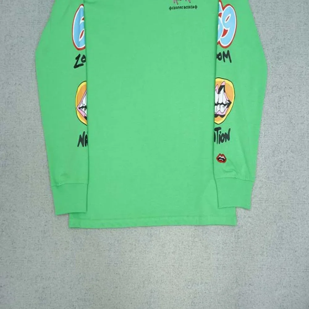Chrome Hearts Yellow Letter Print Logo T-Shirt - Green Long Sleeve - Picture 8 of 13